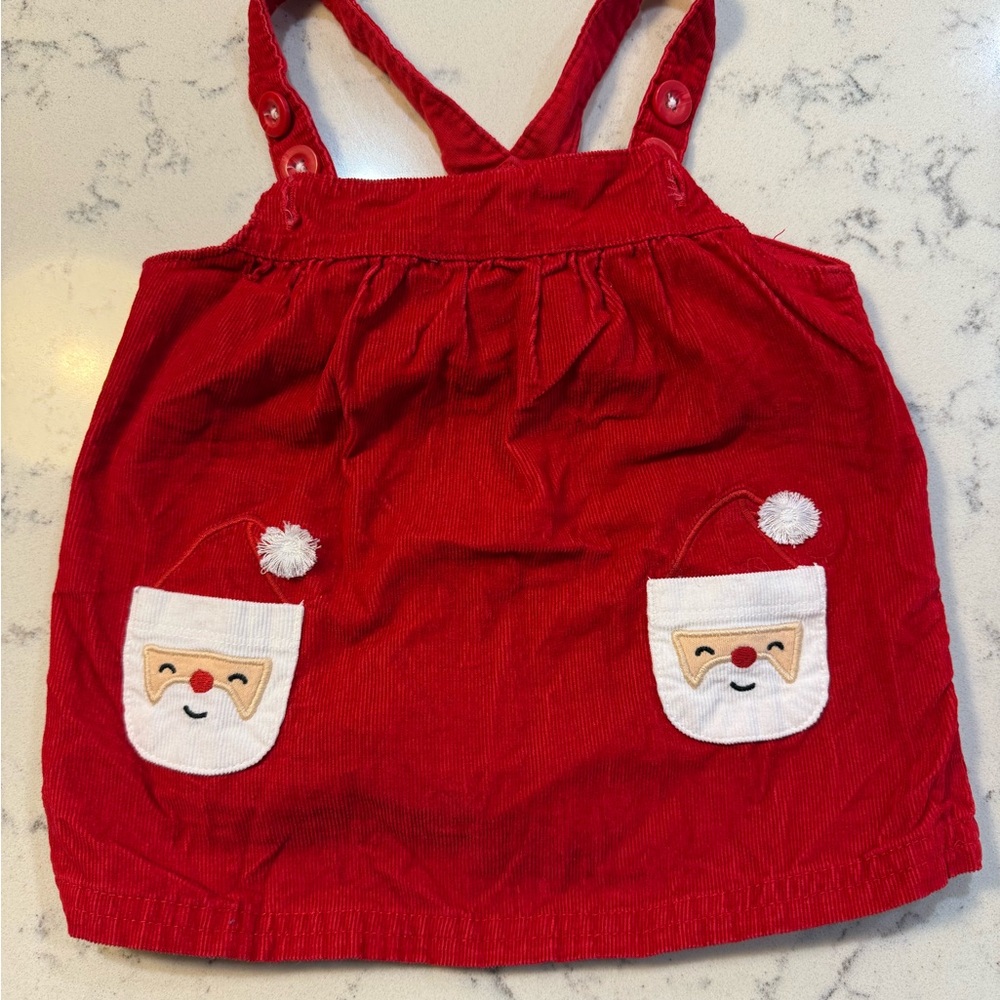 Carters Red Corduroy Santa Dress